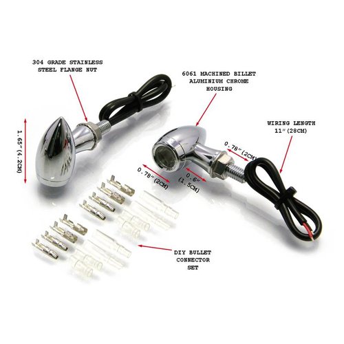 Premium Chrome Alumnium Blinker "Chubby'