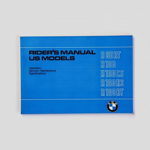 Rider's Manual R80/7 R100T R100RT R100S R100RS 9/78-9/80, in English