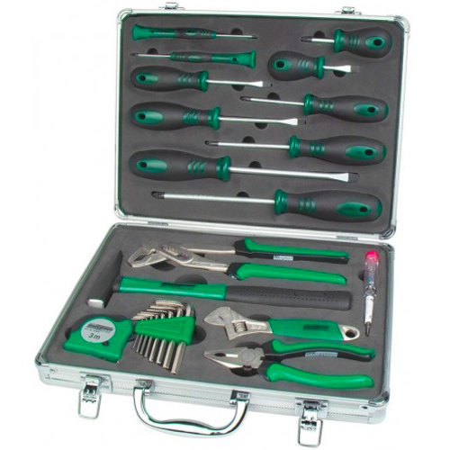 Mannesmann Boîte à outils en aluminium - 24 pièces