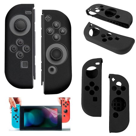 Geeek Silicone Anti Slip cover voor Nintendo Switch Controller Zwart