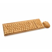 Wooden Bamboo Keyboard with Mouse