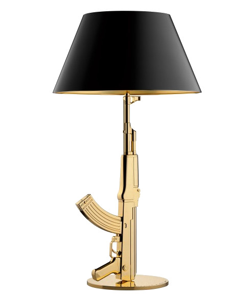 Geeek Tafellamp Vloerlamp Ak 47 Gun Lamp Goud geeek kopen in de aanbieding