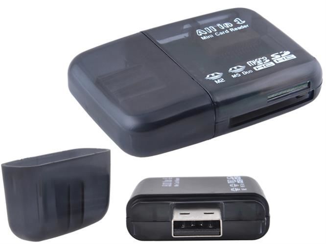 Mini USB Card Reader All In One kaartlezer voor o.a. Micro SD&SD