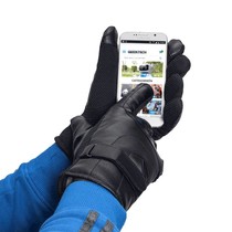 Handschuhe für Smartphone / Touchscreen - Kunstleder - Schwarz