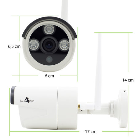 Geeek Wireless WiFi Full HD Security camera set with 4 Cameras Outdoor incl. 1TB Hard Disk