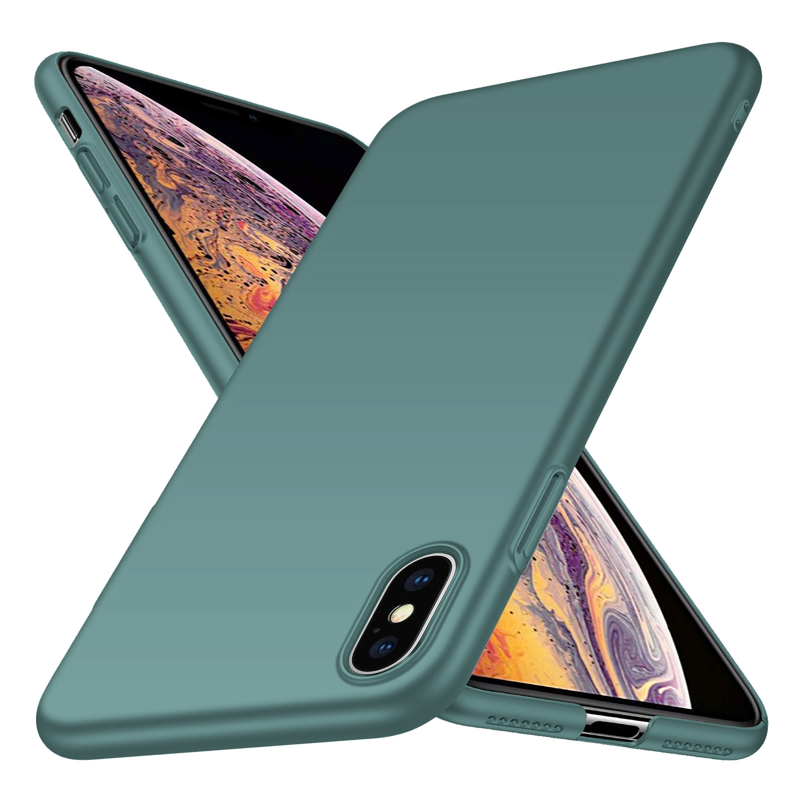 Back Case Cover iPhone X-Xs Hoesje Grey Blue