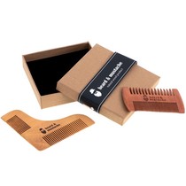 Wooden Beard and Mustache Comb Care set - Anti Static