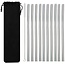Geeek Metal Stainless Steel Drinking Straws Set 10 pieces - Reusable including Cleaning brush
