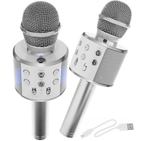 Draadloze Karaoke Microfoon Draadloos met Speaker Bluetooth Zilver
