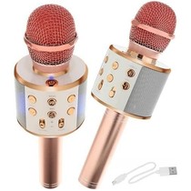 Drahtloses Karaoke-Mikrofon Drahtlos mit Bluetooth-Lautsprecher Rosé Gold