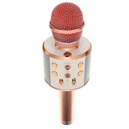 Draadloze Karaoke Microfoon Draadloos met Speaker Bluetooth Rosé Goud