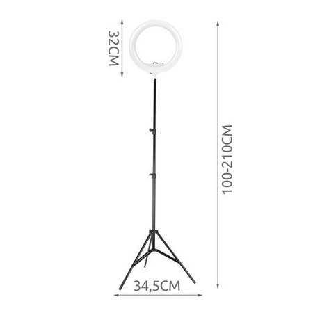 LED Ring Lamp - Selfie Lamp - 30W - Tripod, Holder and Remote Control | Make-up Lamp | Vlog | Mobile Photo Studio for Instagram / TikTok / Youtube