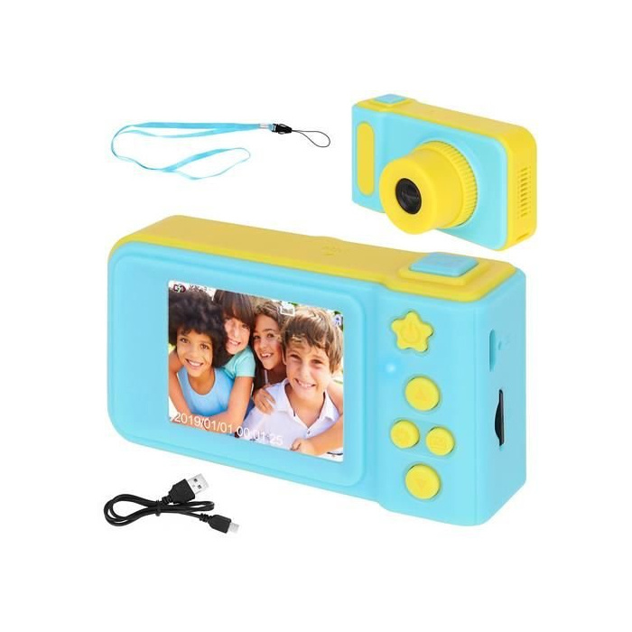 Geeek Kinder Digitalkamera 3MP / Videokamera 1080P - Lanyard - Blau