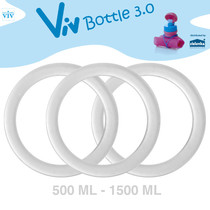 Set (3 stuks) Afsluitringen voor 500 tot 1500 ml Viv Bottle 3.0 - Reserveonderdeel