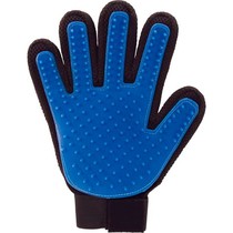 Coat grooming glove cat and dog - black and blue - Right-handed