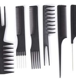 Professional comb set 10-piece in case - Barber's combs set