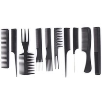Professional comb set 10-piece in case - Barber's combs set