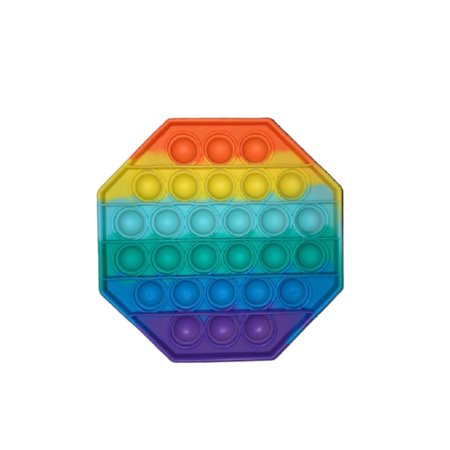 Pop it Fidget Toy- Known from TikTok - Hexagon - Rainbow