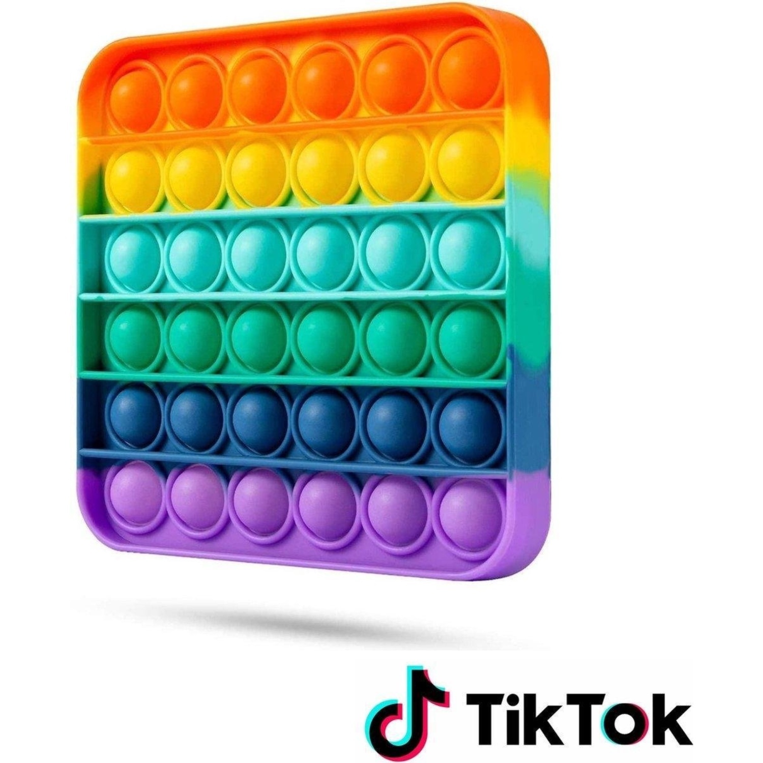 Misionar Zapušten Čovjek  Pop it Fidget Toy- Known from TikTok - Square- Rainbow - Geeektech.com