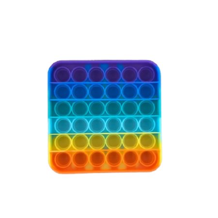 Pop it Fidget Toy- Known from TikTok - Square- Rainbow