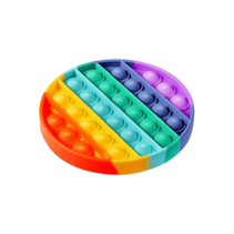 Pop it Fidget Toy- Known from TikTok - Round- Rainbow