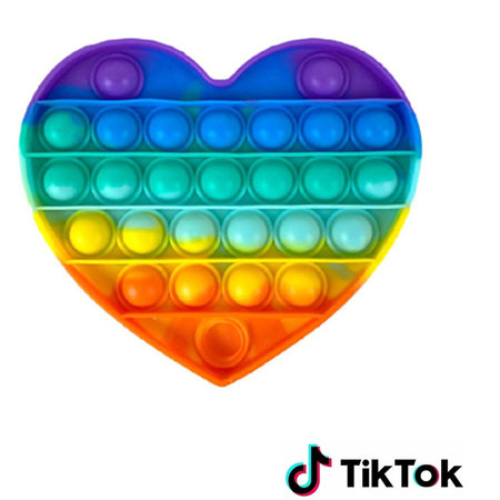 Pop it Fidget Toy Regenbogen - Bekannt aus TikTok - Herz- Rainbow