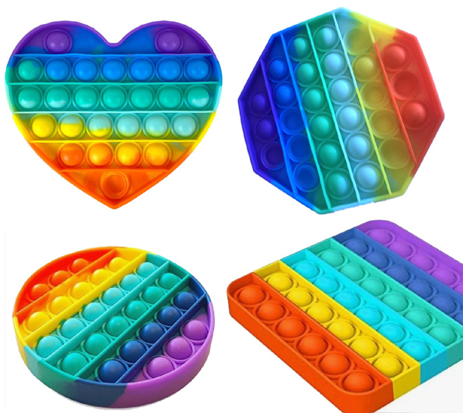 Pop it Fidget Toy Rainbow - Set with 4 variants - Known from TikTok 