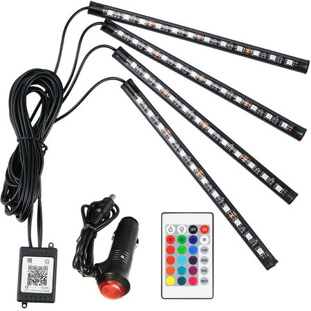 LED car interior lighting RGB + remote control - Geeektech.com