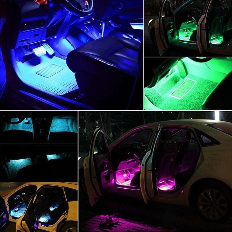 Auto-interieur LED-verlichting, TASMOR RGB LED Auto Bluetooth met
