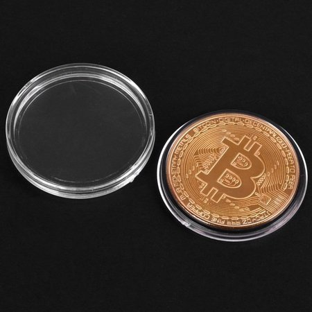 Geeek 'Echte' Bitcoin Munt -  ø 40mm - in plastic opbergcase