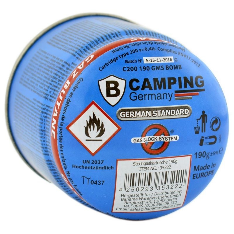 Camping Gas Butsir Perforation Cartouche B-190 – Comercial Mida