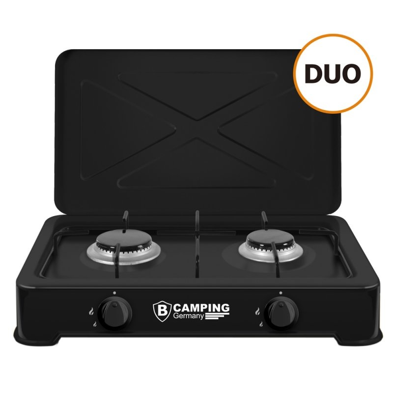 Camping burner metal - Camping Gas cooker with 2 x gas cartridges 190g set  / bundle 