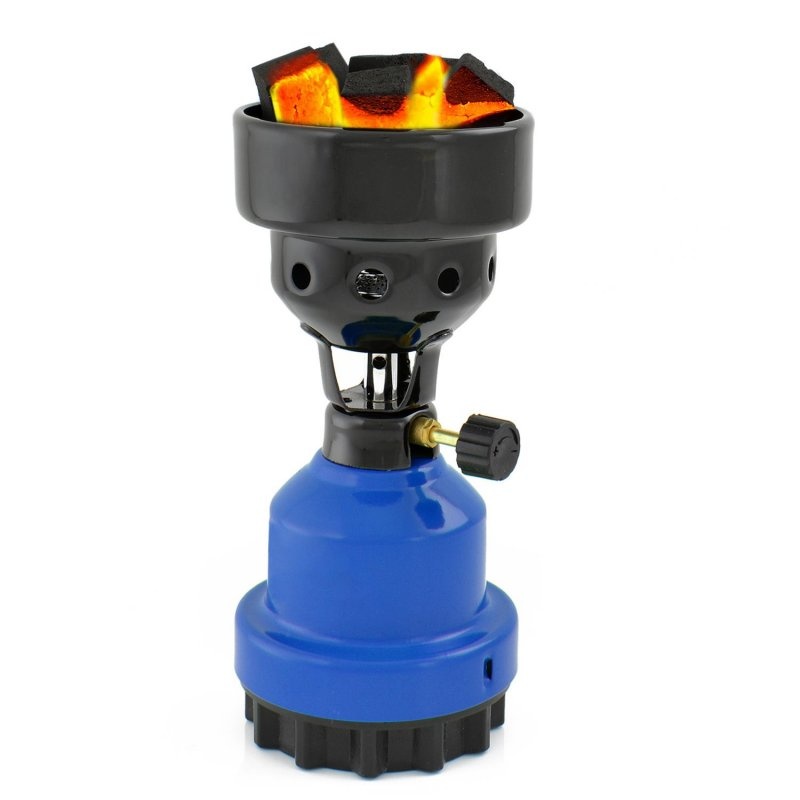 2-in-1 Camping Gas Burner - Camping Gas Cooker - Gas Coal Burner - Blue