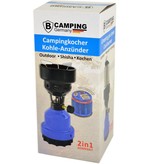 B-Camping 2-in-1-Camping-Gasbrenner - Camping-Gasherd - Gas-Kohlebrenner - Grün