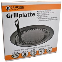 Universele Grillplaat  - Grillopzetstuk Ø30,5 cm BBQ  voor Camping gasfornuis