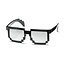 Trendige 8-Bit-Pixelbrille - Minecraft Brille - Transparente Brille - Partybrille