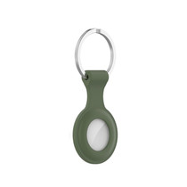 Icon Siliconen Hoesje met Sleutelhanger voor Apple AirTag - Cover met Sleutelhanger-ring - Army Groen