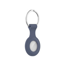 Icon Siliconen Hoesje met Sleutelhanger voor Apple AirTag - Cover met Sleutelhanger-ring - Blauw