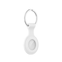 Icon Silicone Case with Keychain for Apple AirTag - Cover with Keychain Ring - White