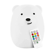 Bear bedside lamp night lamp with multi-colored RGB LED lighting - Silicone