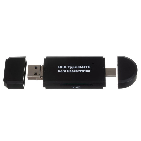 Kaartlezer 5-in-1 USB-C, Micro USBén USB-A Geheugenkaart SD&MicroSD