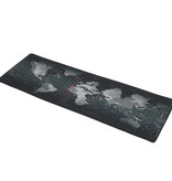 Gaming XXL Mouse Pad Mouse and Keyboard Desk Pad - World Map Gray