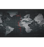 Gaming XXL Mouse Pad Mouse and Keyboard Desk Pad - World Map Gray