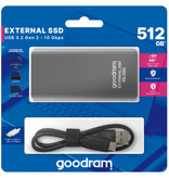 Goodram Externe SSD HL100 512GB Grau - USB C - Solid State Drive