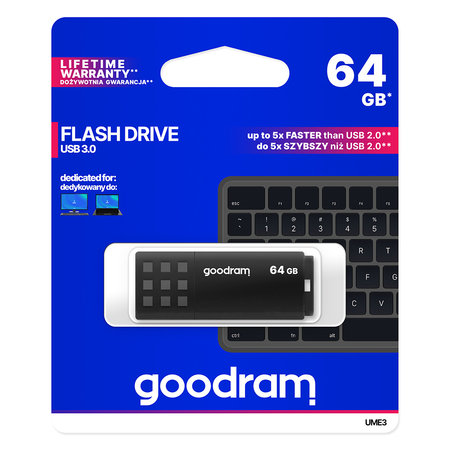 Goodram USB Stick Pen Drive 64GB USB 3.0 - UME3 - Zwart