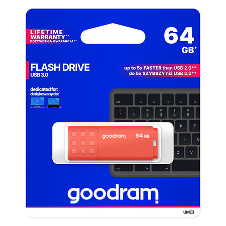 Goodram USB Stick Pen Drive 64GB USB 3.0 - UME3 - Orange