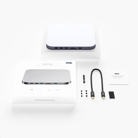 USB-C hub - USB3.0 docking station for Apple Mac mini (2018 &2020 M1) incl. 2.5” SSD and HDD housing