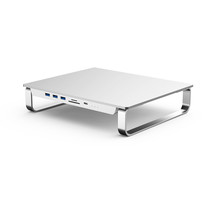 Aluminum riser for Apple iMac 24" or Monitor with USB-C hub - USB3.0 docking station incl. 2.5" SATA HDD and M.2 SSD housing