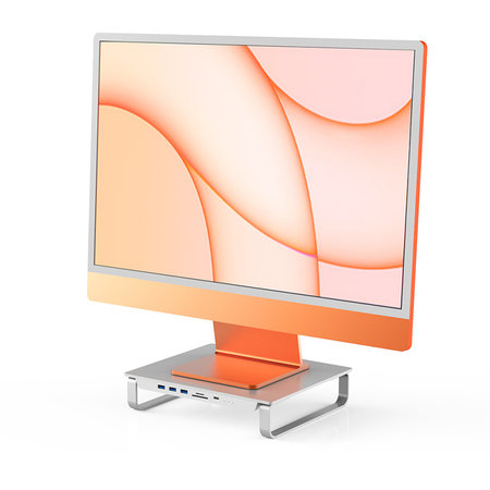 Geeek Aluminium Riser für Apple iMac 24" oder Monitor mit USB-C Hub - USB3.0 Dockingstation inkl. 2,5" SATA HDD und M.2 SSD Gehäuse