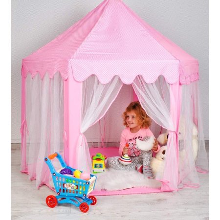 Speeltent voor Kinderen - Met Bodem - Vanaf 3 Jaar -  Kinderen Tent Kasteel - Voor binnen en Buiten- roze